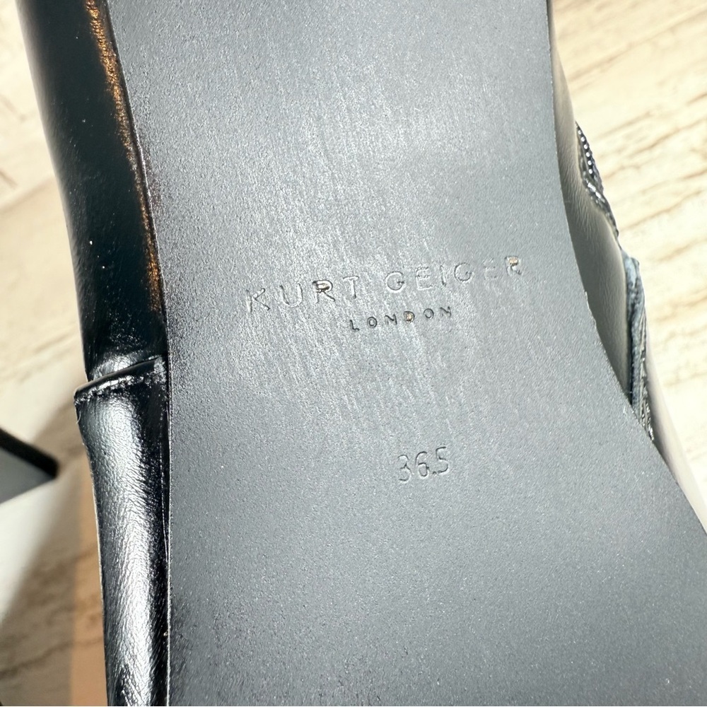 Kurt Geiger London Black Chelsea Square Toe Eagle Head Leather Boots 36.5 -6.5US - Picture 14 of 15